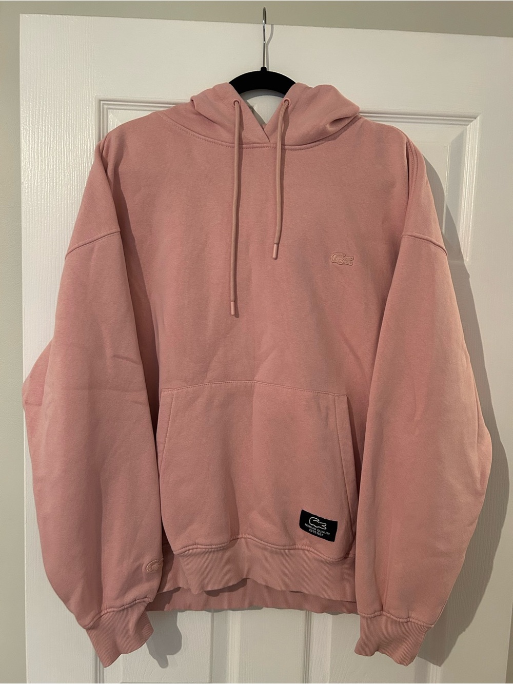 Men’s Lacoste Pink Pullover Hoodie Slim Fit